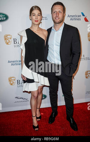 Los Angeles, Californie, USA. 18 mai, 2015. Rosamund Pike, Matthieu Heineman au BAFTA Los Angeles Tea Party Crédit : Faye Sadou/AdMedia/ZUMA/Alamy Fil Live News Banque D'Images