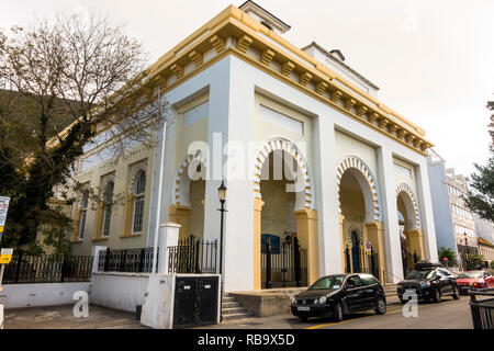 Gibraltar, Cathédrale de la Sainte Trinité, de la cathédrale à l'entrée principale du territoire britannique d'outre-mer., Royaume-Uni, UK Banque D'Images