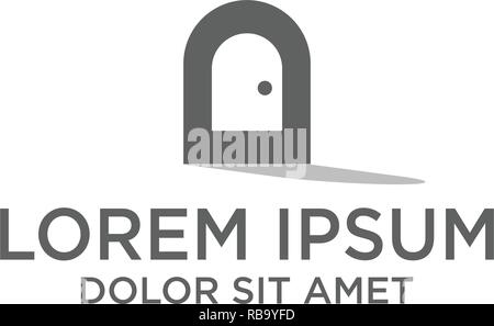 Logo design minimal pour l'icône porte le logo d'illustration vectorielle, modèle et d'inspiration logo Illustration de Vecteur