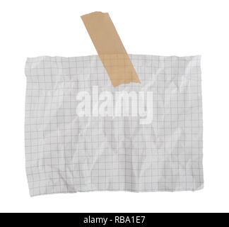 Morceau de papier avec du ruban adhésif Banque D'Images