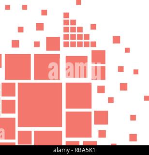 Abstract vector design de la couverture avec des formes carrés corail vivant dans des couleurs tendance. Illustration de Vecteur