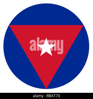 Pays Cuba drapeau cocarde basée le symbole rond Banque D'Images