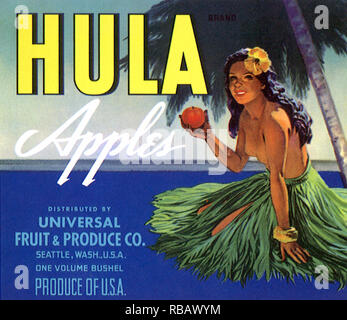 Hawaiian Girl et de fruits. Banque D'Images