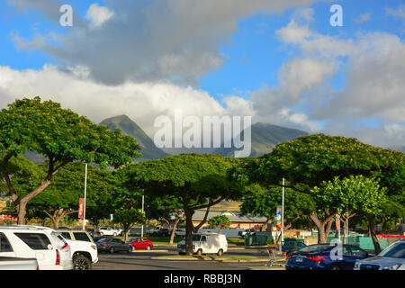 Lahaina, Maui historique, 1ère capitale de Les îles hawaïennes et ancien ville baleinière. Banque D'Images