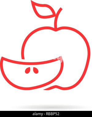 Morceau de red logo Apple Illustration de Vecteur