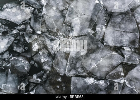 Résumé La texture de crashed ice drift sur l'eau Banque D'Images