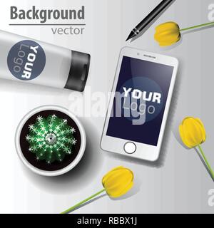 Femme avec des lunettes de l'espace de blogger Illustration de Vecteur