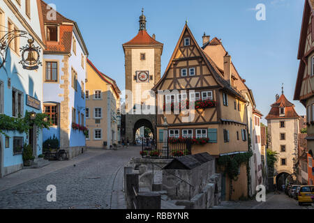 Plönlein, Rothenburg ob der Tauber, Bavière, Allemagne Banque D'Images