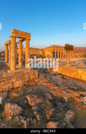 La Grèce, l'Acropole de Lindos, Rhodes Banque D'Images