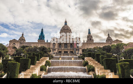 Palau Nacional Montjuic Barcelone Espagne Europe. Banque D'Images