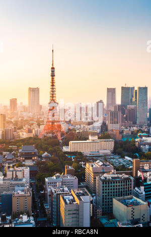 La Tour de Tokyo, Minato, Tokyo, région du Kanto, au Japon. Banque D'Images