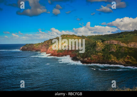 Au nord-ouest de la côte de Maui, Hawaii. Banque D'Images