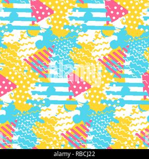 Abstract geometric pattern with triangle shapes and grunge stain texture Illustration de Vecteur