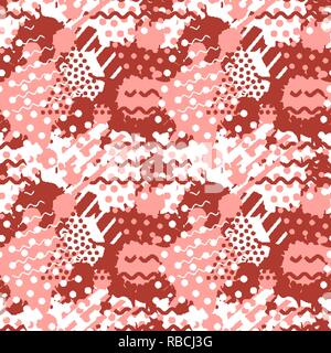 Grunge sans motif avec formes fluides de couleur corail Illustration de Vecteur