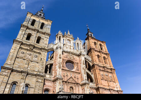 Façade de la cathédrale d'Astorga, Espagne Banque D'Images