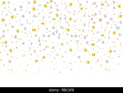 Confettis d'or et d'argent Illustration de Vecteur