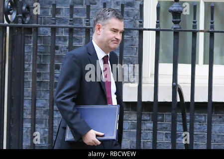 David Gauke - Secrétaire de la Justice vu au départ de No 10 Downing Street après avoir assisté à la réunion hebdomadaire du Cabinet. Banque D'Images