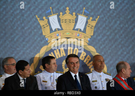 Brasilia, Brésil. 09Th Jan, 2019. DF - Brasilia - 09/01/2019 - Possession de le commandant général de la Marine - Bolsonaro Jaïr, Président de la République, au cours de l'inauguration ce mardi 9 janvier, d'Ilques Junior Barbosa comme commandant général de la Marine au cours d'une cérémonie à l'Clube Naval . Photo : Mateus Bonomi/AGIF : Crédit AGIF/Alamy Live News Banque D'Images