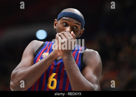 Foto Claudio Grassi/LaPresse 09 gennaio 2019 Assago (MI) Italia sport basket AX Armani Exchange Olimpia Milano vs FC Barcelone - Lassa Turkish Airlines Eurolega 2018/2019 - Mediolanum Forum. Nella foto : Chris Singleton (# 6 FC Barcelone) Photo de Lassa Claudio Grassi/LaPresse Janvier 09, 2019 Assago (MI) Italie sport basket AX Armani Exchange Olimpia Milan vs FC Barcelone - Lassa Turkish Airlines EuroLeague 2018/2019 - Mediolanum Forum. dans la pic : Chris Singleton (# 6 FC Barcelone Lassa) Banque D'Images