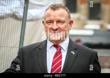 Westminster, London, 09th jan 2019. Député du Parti national écossais Bill Grant. Les politiciens sont interviewés sur College Green pour donner leurs réactions à cet après-midi, modification de vote du Parlement, qui a été perdu par le gouvernement. Credit : Imageplotter News et Sports/Alamy Live News Banque D'Images