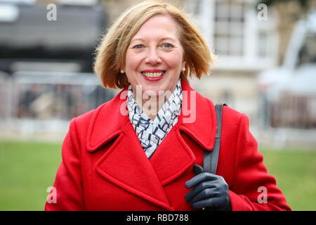 Westminster, London, 09th jan 2019. Lesley Laird, député et leader adjoint du parti travailliste écossais. Les politiciens sont interviewés sur College Green pour donner leurs réactions à cet après-midi, modification de vote du Parlement, qui a été perdu par le gouvernement. Credit : Imageplotter News et Sports/Alamy Live News Banque D'Images