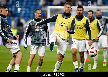 Madrid, Espagne. Jan 9, 2019. Match de football entre le Real Madrid vs Getafe du 2018/2019 Coupe du roi espagnol, qui a eu lieu au Santiago Bernabeu, à Madrid. (Photo : Jose L. Cuesta/261/Cordon presse). Credit : CORDON PRESS/Alamy Live News Banque D'Images