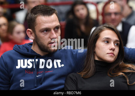 Foto Claudio Grassi/LaPresse 09 gennaio 2019 Assago (MI) Italia sport basket AX Armani Exchange Olimpia Milano vs FC Barcelone - Lassa Turkish Airlines Eurolega 2018/2019 - Mediolanum Forum. Nella foto : Stefan De Vrij dans tribuna Photo Claudio Grassi/LaPresse Janvier 09, 2019 Assago (MI) Italie sport basket AX Armani Exchange Olimpia Milan vs FC Barcelone - Lassa Turkish Airlines EuroLeague 2018/2019 - Mediolanum Forum. dans la pic : Stefan De Vrij dans les stands Banque D'Images