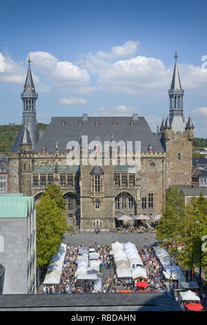 Katschhof, hôtel de ville, Aix-la-Chapelle, Rhénanie du Nord-Westphalie, Allemagne, Rathaus, Nordrhein-Westfalen, Deutschland Banque D'Images