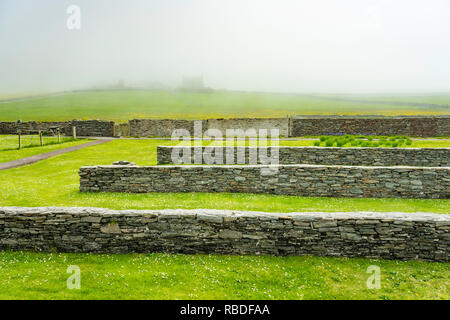 Jarlshof et préhistoriques colonisation scandinave site archéologique au Shetland, Écosse, Royaume-Uni, Europe. Banque D'Images