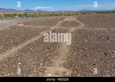 Une figure humaine, une partie de la Blythe intailles, près de Blythe, CA, USA. Banque D'Images