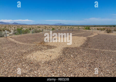 Une figure humaine, une partie de la Blythe intailles, près de Blythe, CA, USA. Banque D'Images
