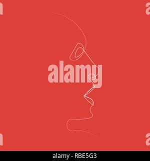 Homme d'une seule ligne. Vector illustration sur un fond de couleur. Illustration de Vecteur