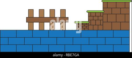 Image du scénario du jeu vidéo isolés. Vector illustration design Illustration de Vecteur