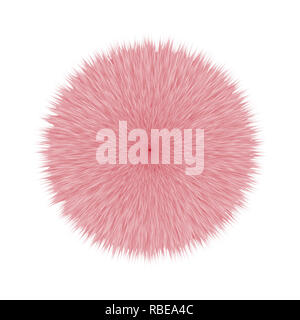 Pink Fluffy Hair Pom, 3D illustration Banque D'Images