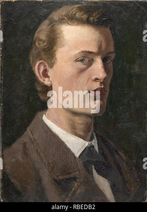 EDVARD MUNCH (1863-1944) peintre norvégien. Self Portrait en 1882 Banque D'Images