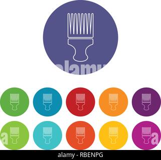Coupe de fixer comb icons set vector color Illustration de Vecteur