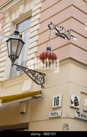 Rue de la vieille ville de Vilnius Banque D'Images