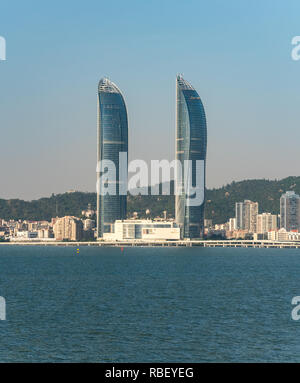 Xiamen Shimao Straits Towers skyline de Xiamen en Chine Banque D'Images