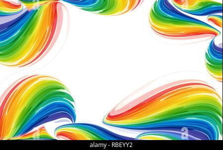 Résumé des éléments vagues colorées sur fond blanc, modèle lumineux Illustration de Vecteur