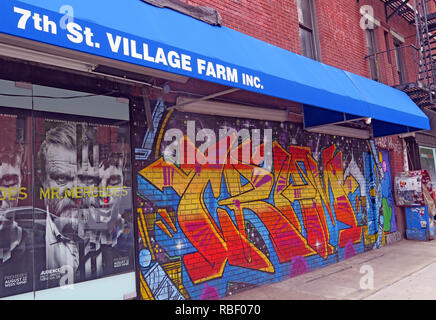 7e st Village Farm Inc, magasin, 86 East 7th Street, East Village, Manhattan, New York, NY, USA Banque D'Images