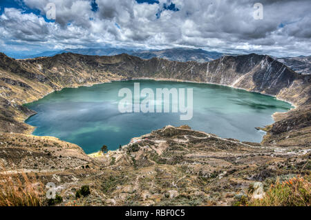 Lac de Quilotoa dans l'Equateur. Banque D'Images