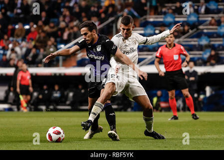 Santiago Bernabeu, Madrid, Espagne. Jan 9, 2019. Copa del Rey football, série de 16, contre le Real Madrid Leganes ; Dani Ceballos (Real Madrid) a contesté pour la balle : Action Crédit Plus Sport/Alamy Live News Banque D'Images