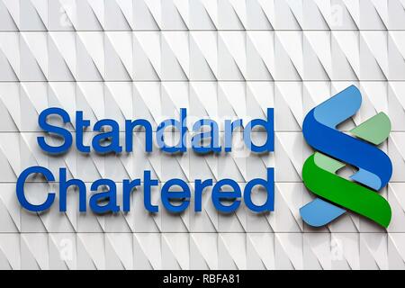 Hong Kong, Chine. Mar 26, 2014. Standard Chartered Bank dans le bâtiment du siège, à Central, Hong Kong. Crédit : Daniel Fung/SOPA Images/ZUMA/Alamy Fil Live News Banque D'Images