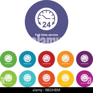 Les icônes des services à temps plein couleur vecteur Illustration de Vecteur