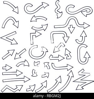 Contours des flèches. Ensemble d'icônes Illustration de Vecteur