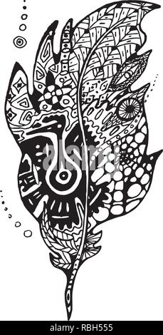 Illustration avec le bas dans le style de la tradition maya. Illustration de Vecteur