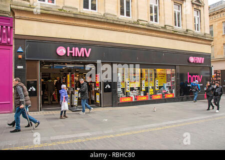 Le magasin HMV à Bath, Somerset, Angleterre, Royaume-Uni. Banque D'Images