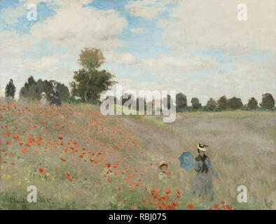 Champs de coquelicots. Date/période : 1873. La peinture. Huile sur toile. Hauteur : 500 mm (19.68 in) ; Largeur : 650 mm (25,59 po). Auteur : Claude Monet. MONET, CLAUDE. Banque D'Images