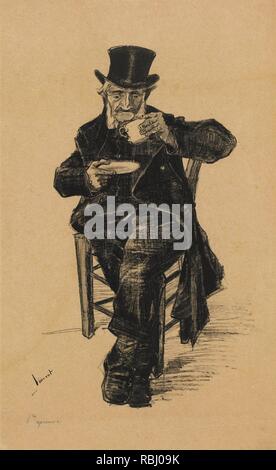 Vieil Homme de boire du café. Date : Novembre 1882, La Haye. Dimensions : 42,8 cm x 27,0 cm, 80 cm x 65 cm. Musée : Musée Van Gogh, Amsterdam. Auteur : VAN GOGH, Vincent. VINCENT VAN GOGH. Banque D'Images