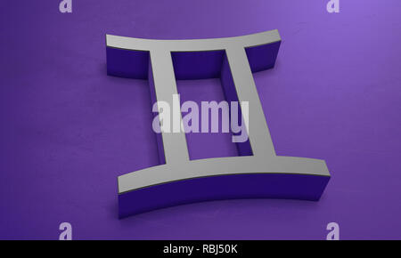 Symbole Astrologie Gémeaux en 3D Banque D'Images